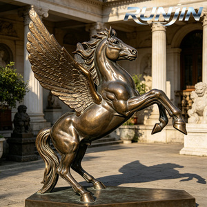 Grande sculpture d'art en métal coulé, Pégase ailé en bronze inspiré de <span class=keywords><strong>la</strong></span> <span class=keywords><strong>mythologie</strong></span> <span class=keywords><strong>grecque</strong></span>, avec dimensions personnalisées pour manoirs et jardins - Product Image 3