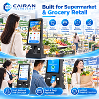 Terminal de commande pour food court CAIRAN, borne de paiement tactile pour buffet et cantine en libre-service avec kit d'affichage Android