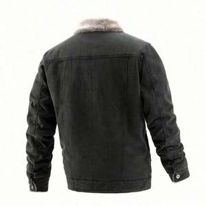 2021 Wholesale Fashion Custom Winter Street Wear Clothes Men Blank <b>Black</b> <b>Jean</b> Denim <b>Jacket</b> - Product Image 2