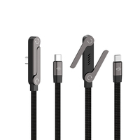 Câble tressé en nylon 240W 5A avec support de téléphone, boîte couleur, transfert de données, chargeur rapide pour ordinateur portable, multi-angles pour iPhone 17 et joueurs