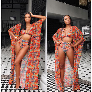 Nuovo Arrivo Sexy Bikini Tre Pezzi con Stampa Digitale Costume da Bagno Bikini Abbigliamento da Spiaggia - Product Image 2