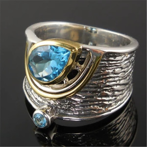 Anello con dettagli blu in stile etnico per donna, accessorio creativo da dito - Product Image 3