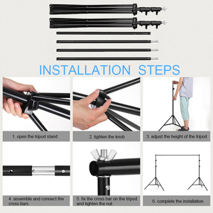Kit de Soporte para Fondo Fotográfico de 2.8x4M, Ajustable y Resistente, Sistema de Soporte para Fondo de Fotografía, Marco para Estudio de Foto y Video - Product Image 5