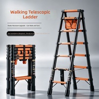Échelle télescopique à chevrons en acier au carbone à double verrouillage, capacité 150 kg, pour usage intérieur et construction, fournie directement par l'usine