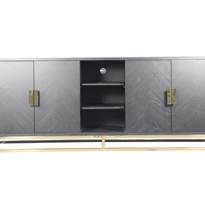 Aparador Moderno de Lujo con Marco de Madera, Blackbone, 4 Puertas, Mueble de Almacenamiento para Sala de Estar, Mesa Buffet, Gabinete - Product Image 2