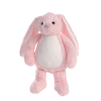 Peluche Lapin Rose à Oreilles Souples, Jouet en Peluche Doux et Moelleux à Longues Oreilles, Poupée de Sommeil pour Enfants, Peluche Lapin Timide Rose Kawaii