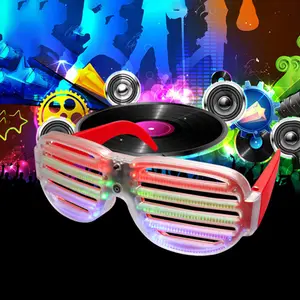 Charging Flashing Blinking Six Lights Three Colors Sound Activated Sunglasses