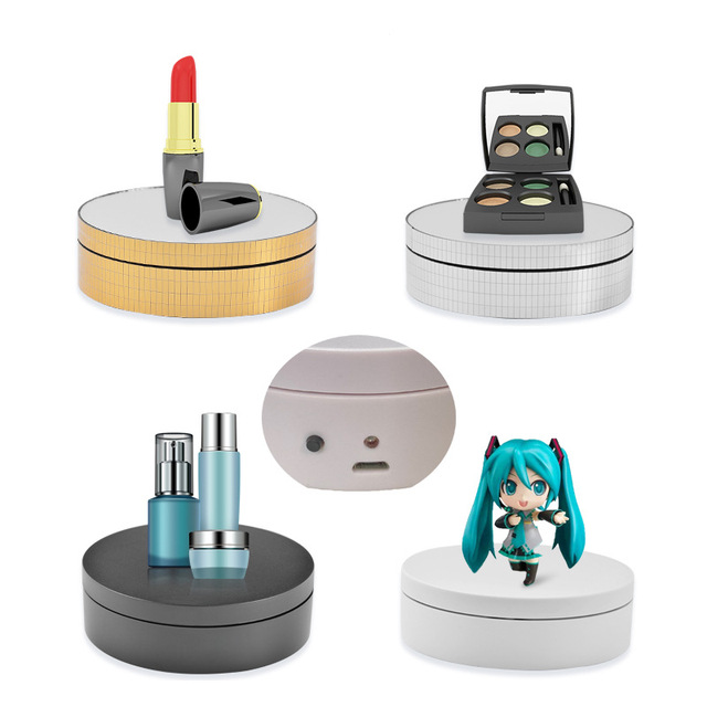 12CM Mini Electric Turntable 360 Degree Rotating Display Stand With USB or Battery Powered Video Shooting Display Stand