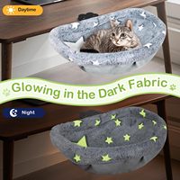 Hamac de bureau pour chat en peluche mignon avec housse amovible et lavable, boîte incluse pour chats d'intérieur