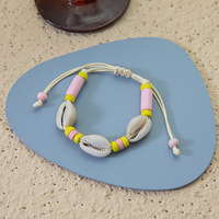 Bracelet en coquillages de cauris perlés faits main, coloré et personnalisable, avec cordon réglable, style bohème, bijoux de plage pour femmes et filles, vente en gros