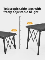 Table pliante Primitive IGT avec ensemble complet d'accessoires en alliage d'aluminium, portable, légère, moderne, pour pique-nique, camping, mobilier d'extérieur