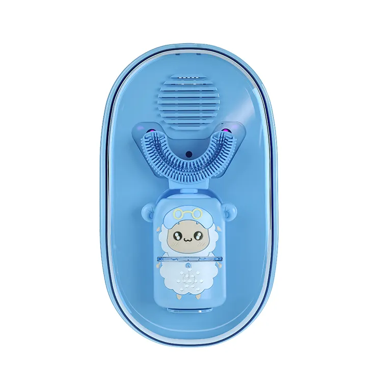 Escova de dente elétrica recarregável, escova sônica de silicone smart para crianças em formato de u