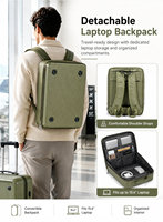 Valise Détachable Prix Usine avec Sac à Dos Avant Amovible pour Ordinateur Portable, Coque Rigide, Porte-Gobelets, Porte-Téléphone et Chargeur USB