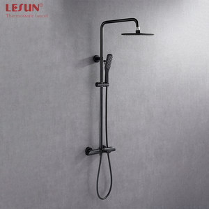 LESUN Douche de plafond carrée noire, pomme de douche, <span class=keywords><strong>kit</strong></span> de douche pour salle de bain - Product Image 3
