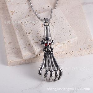 Pendentif main squelette en alliage de zinc, breloque à thème pour homme, cadeau SP1070 - Product Image 3