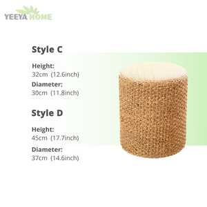 Pouf ottoman rond en jacinthe d'eau tressé à la main, coussin <span class=keywords><strong>de</strong></span> sol en rotin naturel, tabouret <span class=keywords><strong>de</strong></span> méditation et <span class=keywords><strong>de</strong></span> <span class=keywords><strong>yoga</strong></span>, décoration bohème pour la maison - Product Image 5