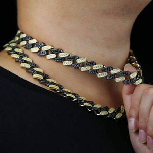 Fabbrica di alta qualità pesante grande Hip Hop gioielli da uomo oro nero due Tone <span class=keywords><strong>catena</strong></span> cubana - Product Image 6