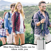 Mini gourde isotherme en acier inoxydable de 29 ml (1 oz) pour whisky, de qualité alimentaire, avec impression personnalisée de votre design, à suspendre à votre sac