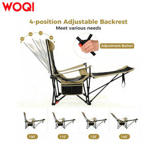 Silla de camping Woqi con reposapiés desmontable y posiciones reclinables, silla plegable para playa y exteriores para sentarse y acostarse - Product Image 3