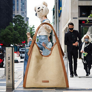 Nouveaux Sacs à Main Bandoulière de Luxe en Cuir de Vachette pour Femmes 2025 – Grande Capacité, Sac Fourre-Tout en Cuir Véritable et Lin de Coton - Product Image 3