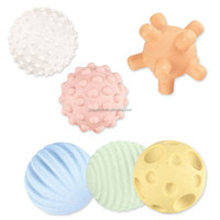 Jouet éducatif pour le bain de bébé, 6 pièces, en caoutchouc souple, massage, perception tactile, pincement, jouets d'appel