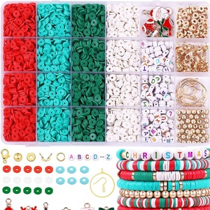 Christmas Polymer Clay Jewelry Kit Letter Beads DIY Bracelet Making Craft Supplies Handmade Decorative Elements - Product Image 4