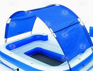 Nuevo diseño OEM verano agua inflable isla flotante muelle inflable flotante ocio plataforma con dosel para el mar - Product Image 6