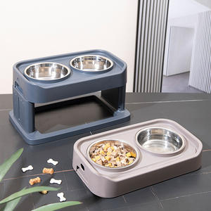 Alta qualidade Removable Pet cão gato elevado tigelas PP + aço inoxidável dog food tigela de água Dobrável Atacado Custom dog bowl - Product Image 6