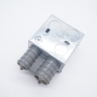 Boîte de jonction murale en acier galvanisé EMT, type de jonction électrique en métal, câble coaxial rond carré 3 voies 4x4