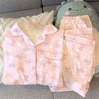 Pyjamas de luxe haut de gamme pour femmes, automne-hiver, dessin animé, manches longues, motif papillon, vêtements de maison respirants