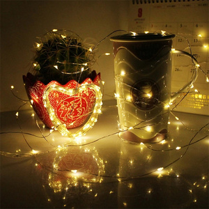 Guirnalda de Hadas de Alambre de Astilla con <span class=keywords><strong>Pilas</strong></span>, Cadena de <span class=keywords><strong>Luces</strong></span> Led para Exteriores, Decoración de Boda, 2M, 5M, 10M - Product Image 2