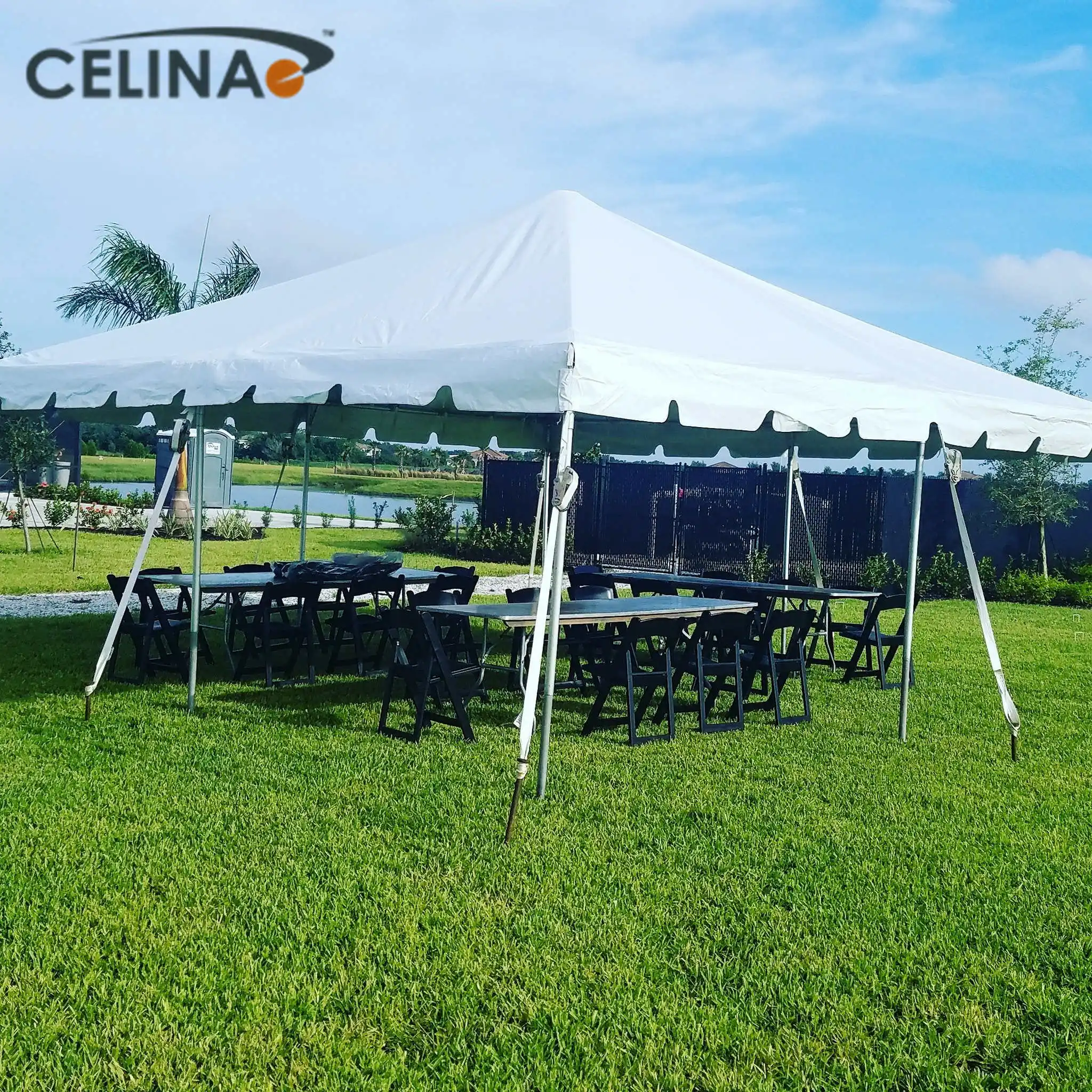 Tienda de campaña de 4 estaciones impermeable con marco clásico, carpa de fiesta de 20 'x 20', marquesina, dosel de aluminio y pvc a prueba de agua para boda