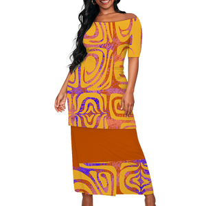 Nouvelle Robe Polynésienne <span class=keywords><strong>Femme</strong></span> 2026 à Prix Réduit, Dernière Collection, Épaules Dénudées, Motif Îles du Pacifique, Impression Personnalisable - Product Image 5