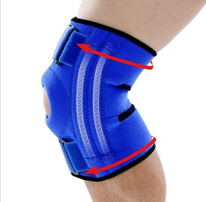 Stabilizzatore per Ginocchio HX-23 in <span class=keywords><strong>Neoprene</strong></span> con Cerniera, Protezione Professionale Regolabile Antiscivolo per Corsa, Ciclismo e Basket - Product Image 2