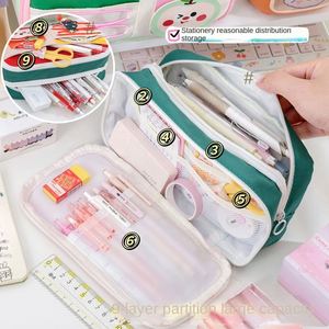 Estuche de Gran Capacidad de 12 Compartimentos con Diseño de Panda, Personalizado de Fábrica, para Niñas, Estuche de Papelería de Alta Calidad para Estudiantes, Bolsa para Lápices - Product Image 4
