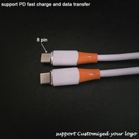Silicona líquida anticongelante suave elástica Q amigable con la piel IOS PD 27W USB C a cables de 8 pines