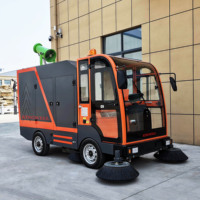 Balayeuse de voirie électrique autoportée KW-2200F pour extérieur, balayeuse de rue robuste, aspirateur automatique pour allées et routes dures