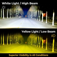Éclairage de plaque d'immatriculation LED 6 LED 12V 24V Blanc Jaune Double faisceau Faisceau haut/bas Projecteur pour voiture