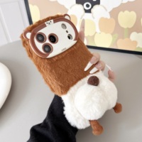 Coques de protection en peluche douce et chaude 3D mignonnes de luxe pour iPhone 11 12 13 14 15 16 17 18