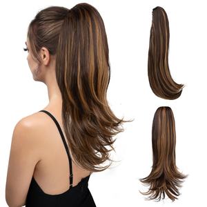<span class=keywords><strong>Extensiones</strong></span> de Cabello Sintético Largas y Elegantes con Clip, Cola de Caballo para Uso Diario, Postizo de Cabello Lacio y Sedoso, Cola de Caballo Rubia - Product Image 1