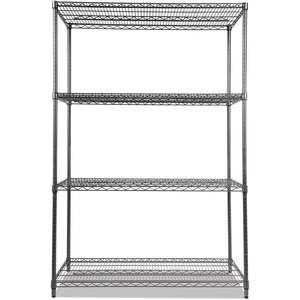 Alera ALESW504824BA Kit d'étagères métalliques, design moderne pliable en métal et plastique pour le rangement de la cuisine ou du garage, noir anthracite - Product Image 1