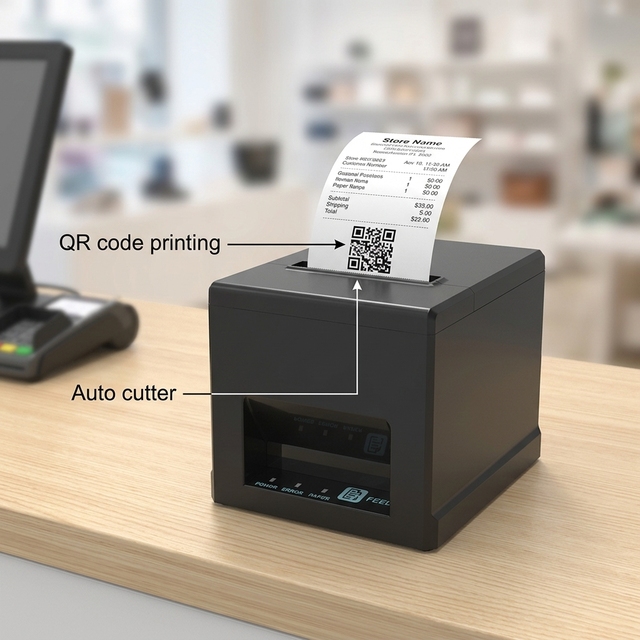 OEM Kitchen Restaurant POS Printer 80mm Thermal Receipts Auto Cutter USB/LAN//WiFi Interfaces ESC/POS Compatible Stock