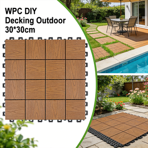 Baldosas de WPC para Balcón, <span class=keywords><strong>Patio</strong></span> y Terraza, de Ensamblaje DIY, para Jardín Exterior, <span class=keywords><strong>Suelo</strong></span> de WPC, Tarima de Madera Plástica - Product Image 6