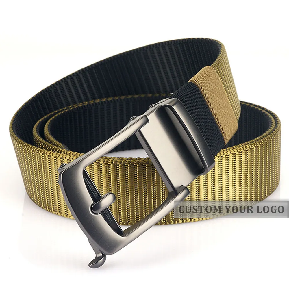 Casual Style Automatic Ratchet Nylon Webbing Zinc Alloy Buckle Nylon Strap Waistbelt Custom Nylon Belt