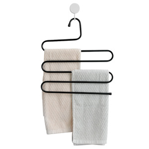 Stainless Steel Multi Layer <b>Trouser</b> <b>Hanger</b> <b>With</b> <b>Clips</b> For Wardrobe Storage Closet Organization - Product Image 5