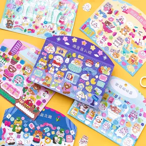 Yeni stil sevimli günlüğü çıkartmalar karalama defteri kız nesil serisi planlayıcısı kore Kawaii ayı dekoratif kırtasiye Sticker