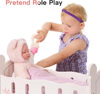 Berceau de poupée en bois de 18 pouces avec literie Mobilier de berceau éducatif à bascule pour filles