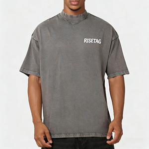 LTD-MT1056 Fournisseur de vêtements streetwear, impression personnalisée, broderie, t-shirts vintage délavés à l'acide, t-shirts à col montant <span class=keywords><strong>pour</strong></span> hommes - Product Image 1