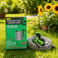 Tuyau d'arrosage de jardin 50 pieds en PVC flexible 3/4 pouce haute pression durable pour l'agriculture et l'approvisionnement en eau
