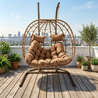 Fauteuil suspendu en rotin de luxe pour l'extérieur, de haute qualité, écologique, imperméable, double siège, avec une capacité de 300 kg